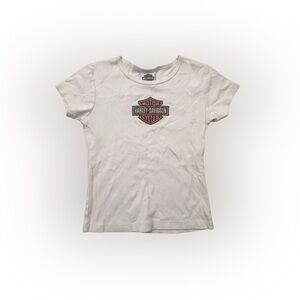 Kids Orlando FL Harley-Davidson White Tee with Logo Patch Size L